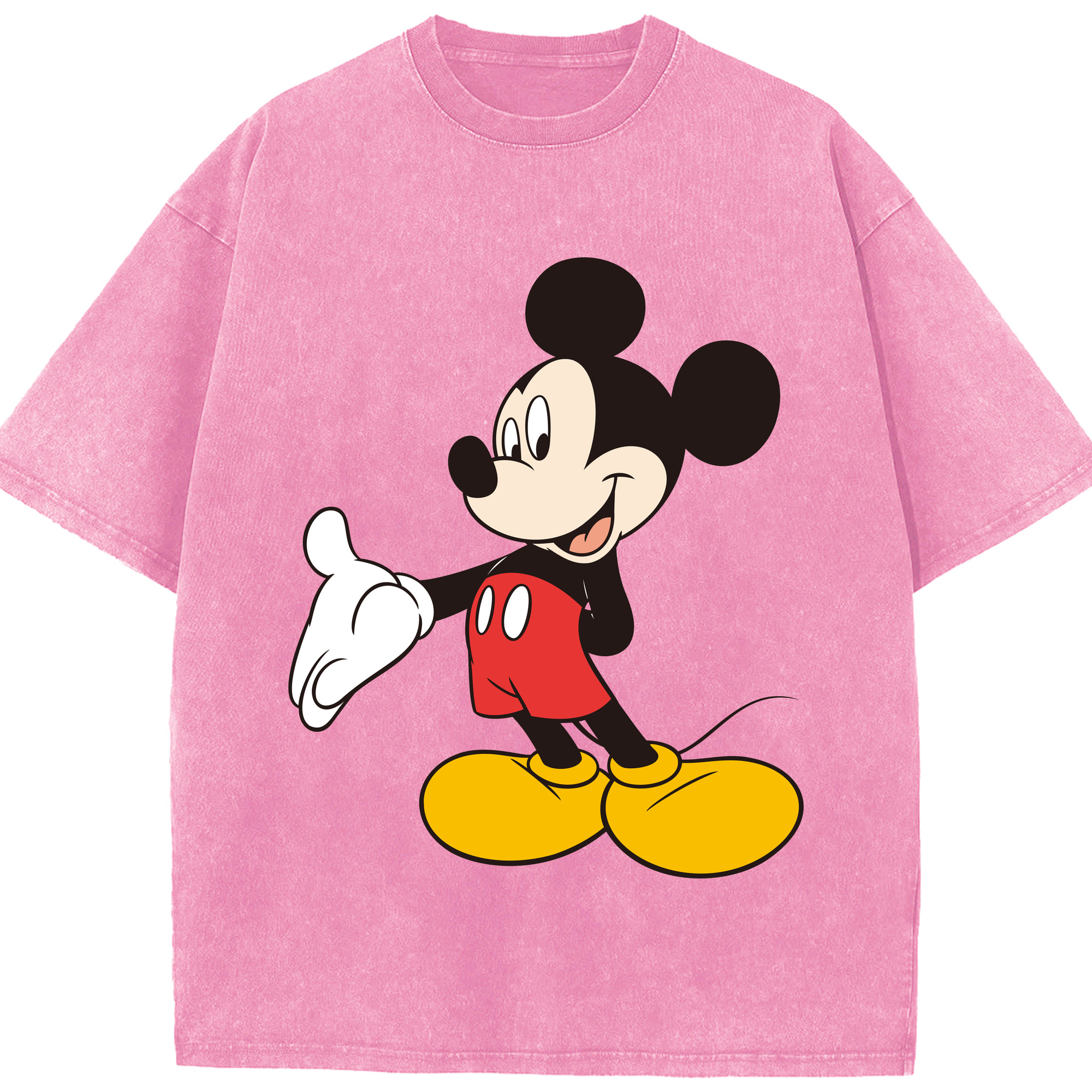（画像用） ミッキーマウス Mickey Mouse 綿100% ヴィンテージ風 半袖Tシャツ（フロントプリント）